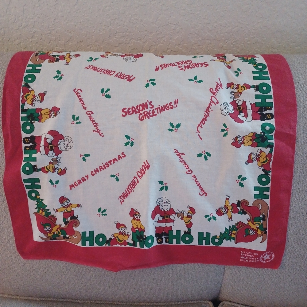 Vintage Christmas scarf,  made in USA